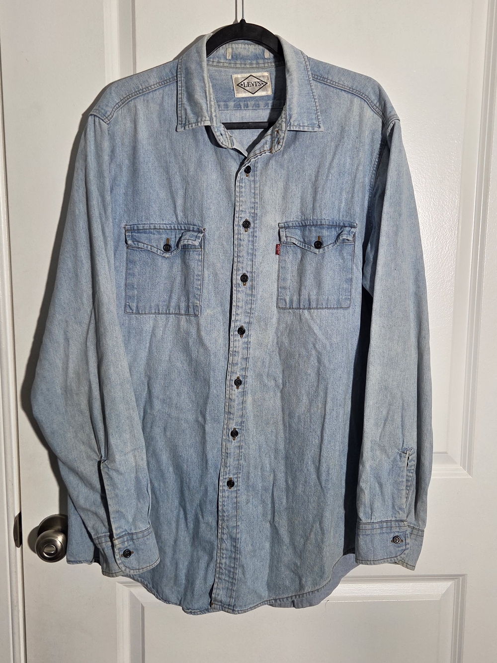 VTG Levi's Red Tab Men's Denim Shirt Double Pocket Long Sleeve SZ Large 1986